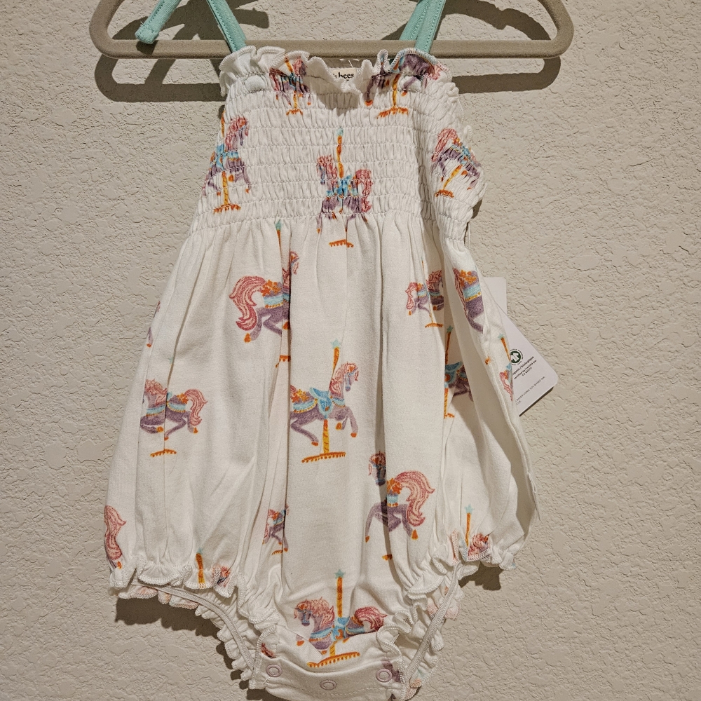 Burt's Bees Baby Romper with Colorful Print